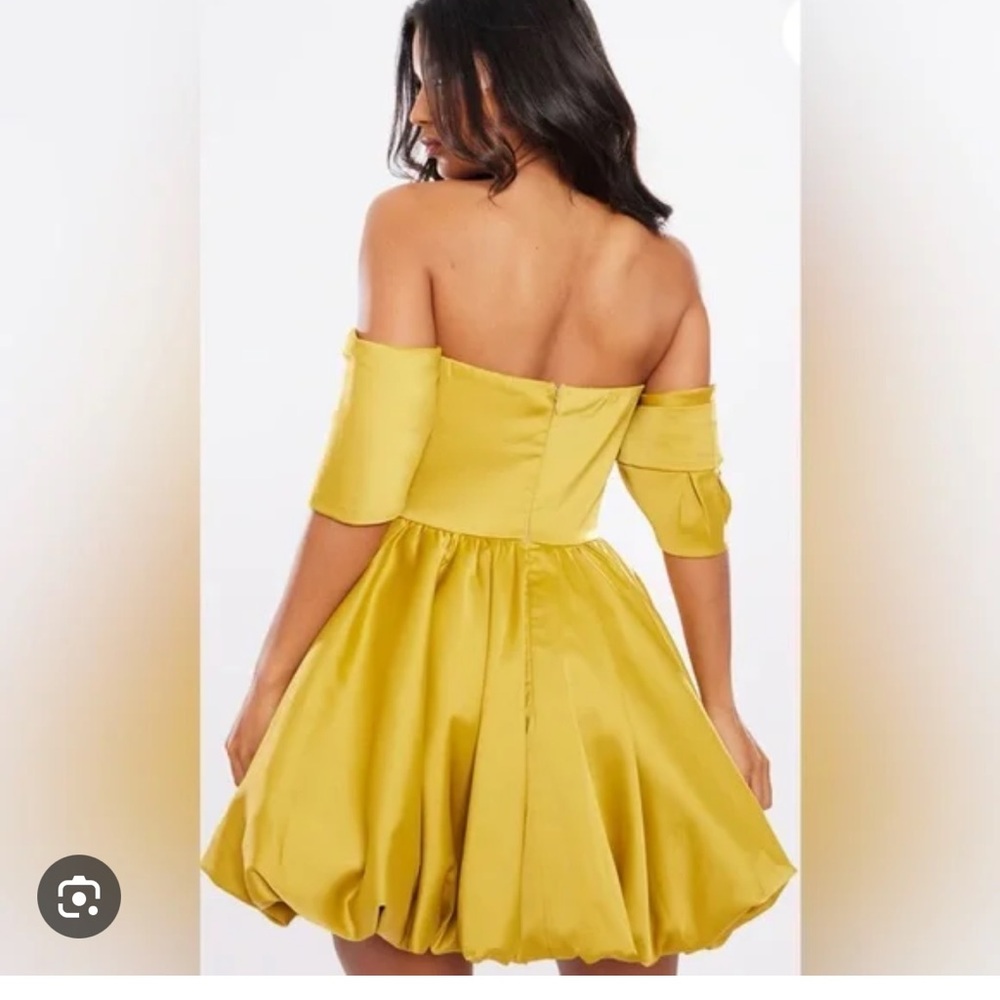 Pretty little thing Chartreuse ball dress - Picture 3 of 16